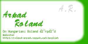 arpad roland business card